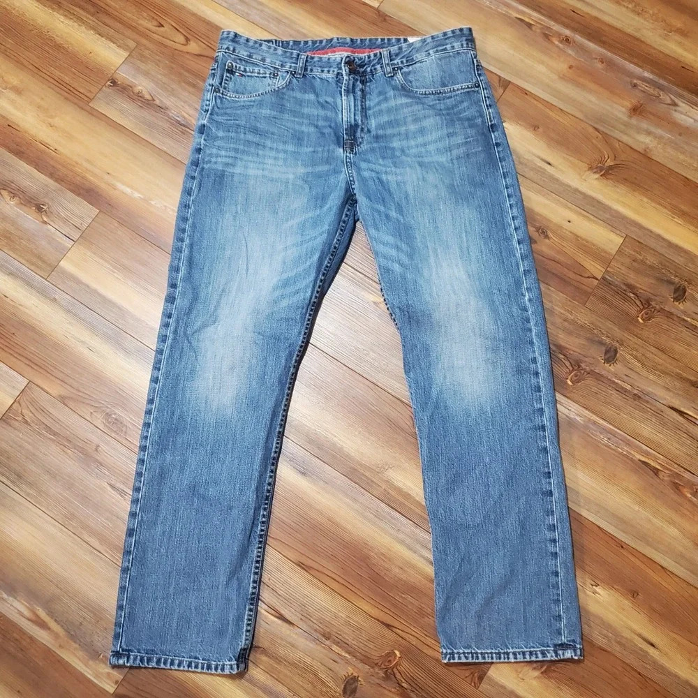 Tommy Hilfiger Mens Custom Straight Leg Blue Denim Jeans 36x32 C887842746